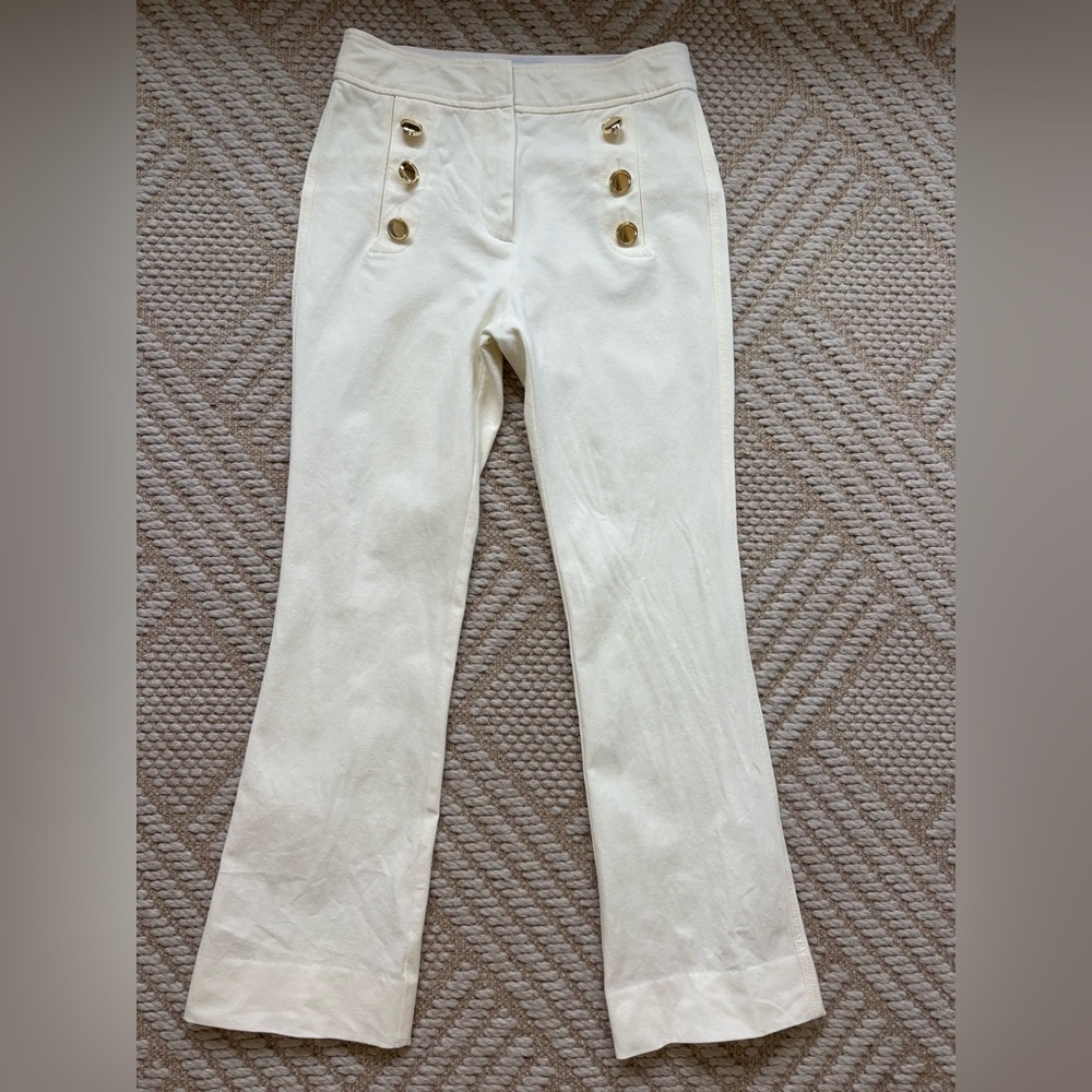 Derek Lam 10 Crosby Sailor-Button Flare Pants size 4
